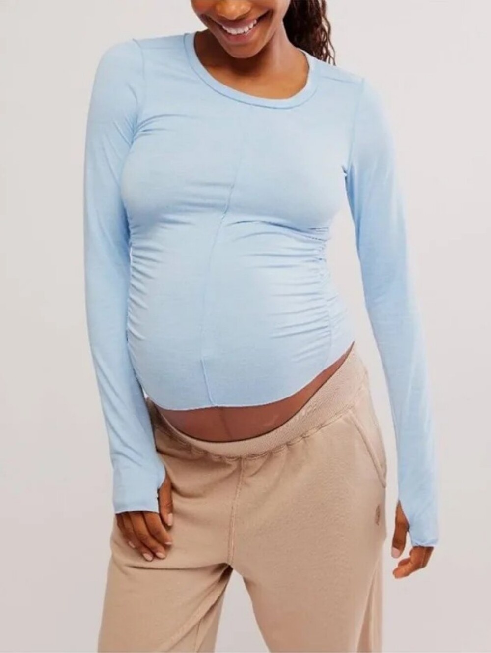 NWT Free People Movement x HATCH Right On Run Layer Maternity Long Sleeve Blue S